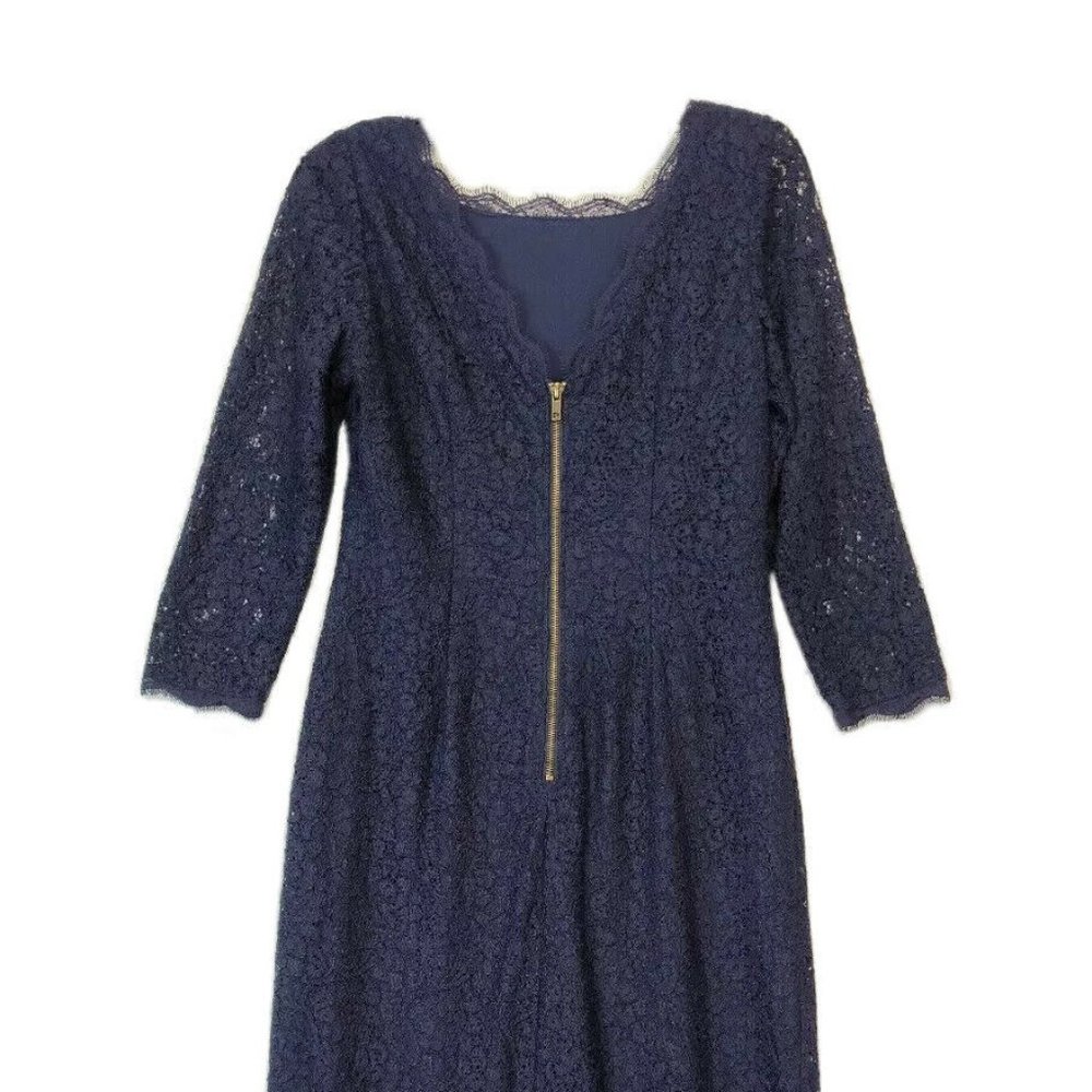 Adrianna Papell Woman Lace Long Sleeve Gown Dress - Picture 4 of 8